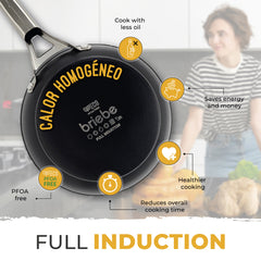 Juego de 3 Sartenes Antiadherentes Inducción Black Titanium Ø 20-24-28 cm