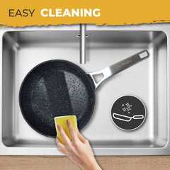 Juego de 3 Sartenes Antiadherentes Inducción Black Titanium Ø 18-20-24 cm