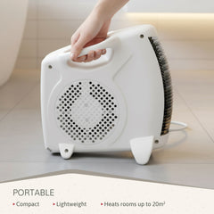 Calefactor Ventilador Eléctrico Portátil 2000W HT1181 Blanco