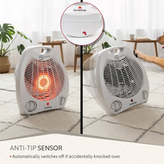 Calefactor Ventilador Eléctrico Portátil 2000W  HT1126 Blanco