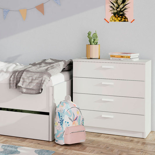 Cómoda Nova 4 Cajones 78x74x40 Blanco