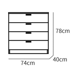 Cómoda Prakt 4 Cajones 78x74x40 Cambrian