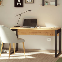 Escritorio Smuk Industrial 76x135x60 cm Roble Gold/pata negra