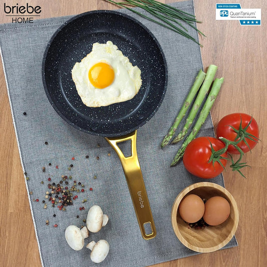 Juego de 3 Sartenes Antiadherentes Inducción Gold Titanium Ø 18-20-24