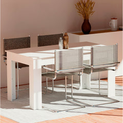 Mesa Opal Fija Salón 77x140x80 cm Blanco