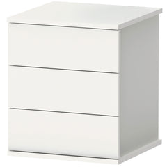 Mesita de Noche Serenade 3 Cajones 48.5x41x40 cm Blanco