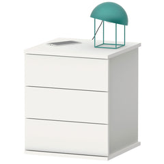 Mesita de Noche Serenade 3 Cajones 48.5x41x40 cm Blanco