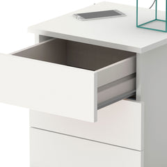 Mesita de Noche Serenade 3 Cajones 48.5x41x40 cm Blanco