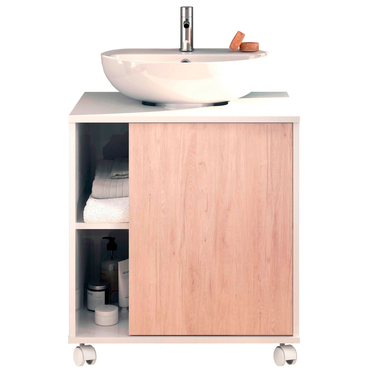 Mueble de Lavabo Esencia 64x59x45 cm Blanco alto brillo/Aurora