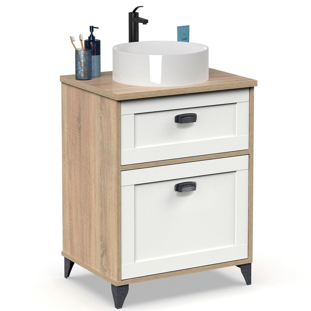 Mueble de Lavabo Eterna 80x61x47 cm Cambrian/Blanco