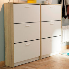 Zapatero Nova 3 Puertas 119.5x74x25 cm Cambrian/Blanco