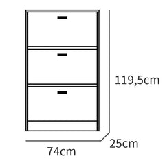Zapatero Nova 3 Puertas 119.5x74x25 cm Cambrian/Blanco