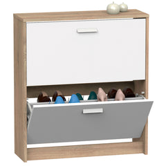 Zapatero Nova 2 Puertas 82x74x25 cm Cambrian/Blanco