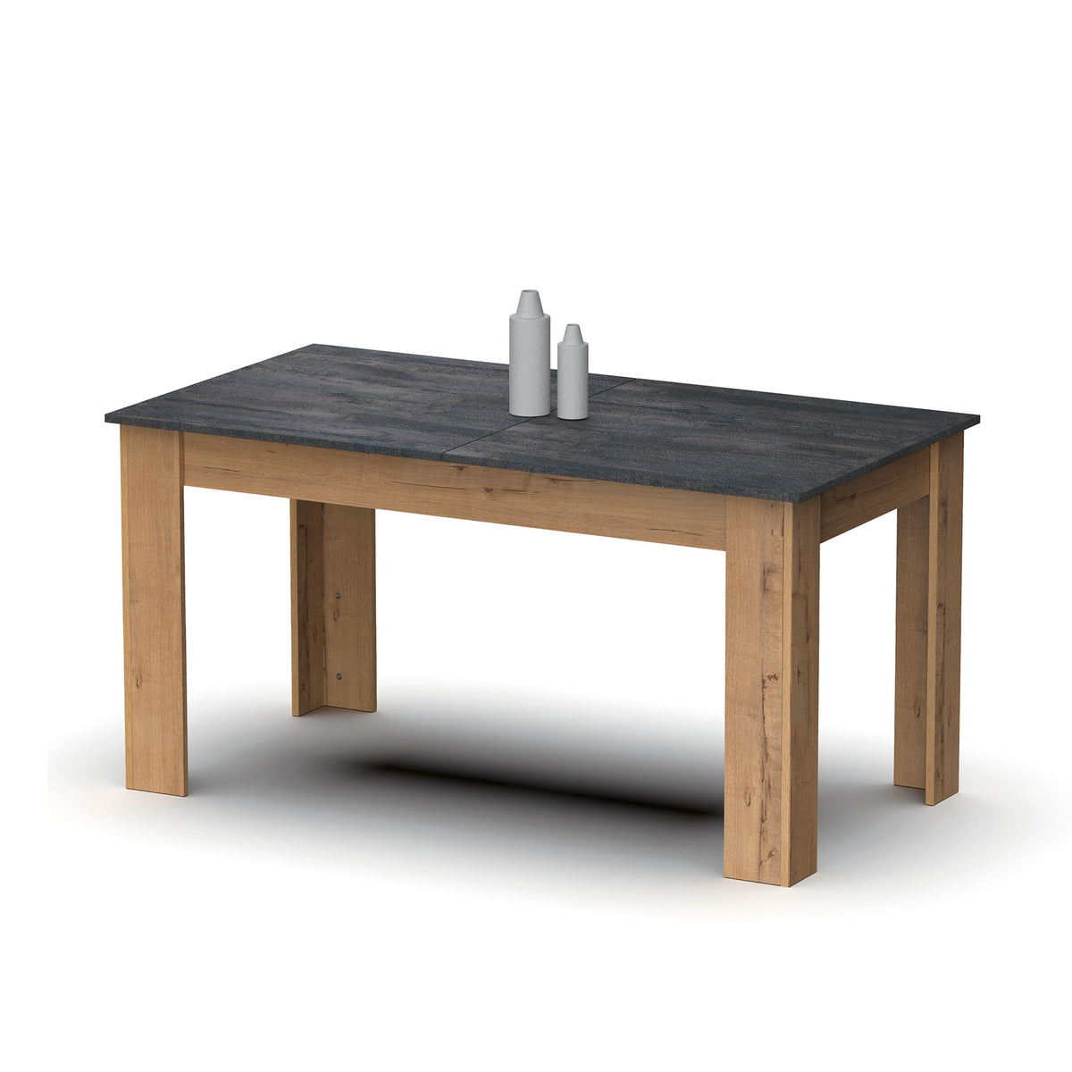 Mesa Opal extensible 77x140x80/77x195x80 Roble Gold/mármol