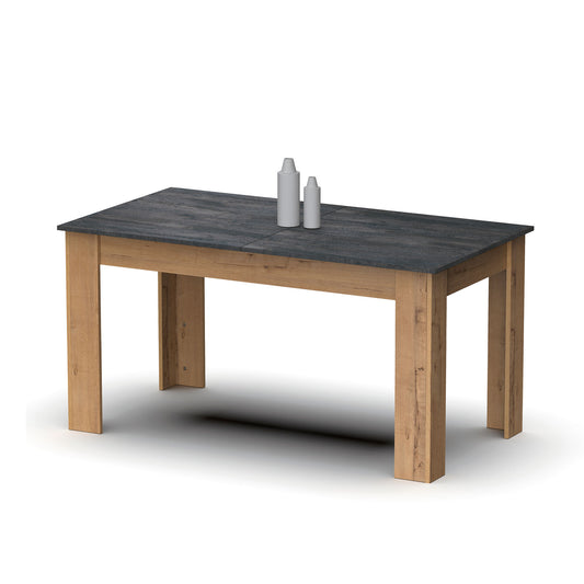 Mesa Opal extensible 77x140x80/77x195x80 Roble Gold/mármol