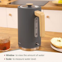 Hervidor de Agua Nordic Eléctrico 1.7L Gris