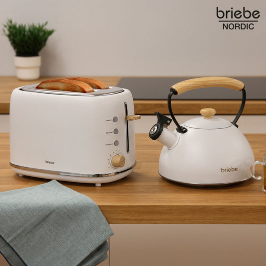 Set Nordic Tostador 2 rebanadas + Tetera Blanco