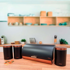 Set Metallic Panera + 3 Botes Negro/Oro Rosa