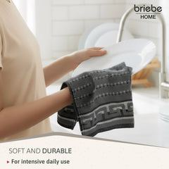 Set de 12 Paños de Cocina briebe Home 100% Algodón Rizo 50X50cm, Alta Absorción y Suavidad