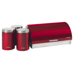 Set Metallic Panera + 3 Botes Rojo/Inox