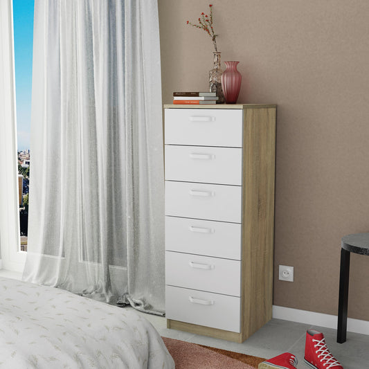 Sinfonier Prakt 6 Cajones 110x40x40 Roble Cambrian/Blanco