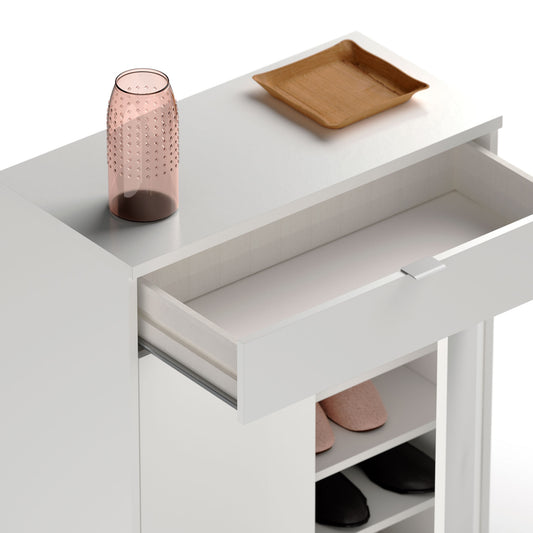 Zapatero Domus 2 Puertas Blanco alto brillo 101x75x36 cm