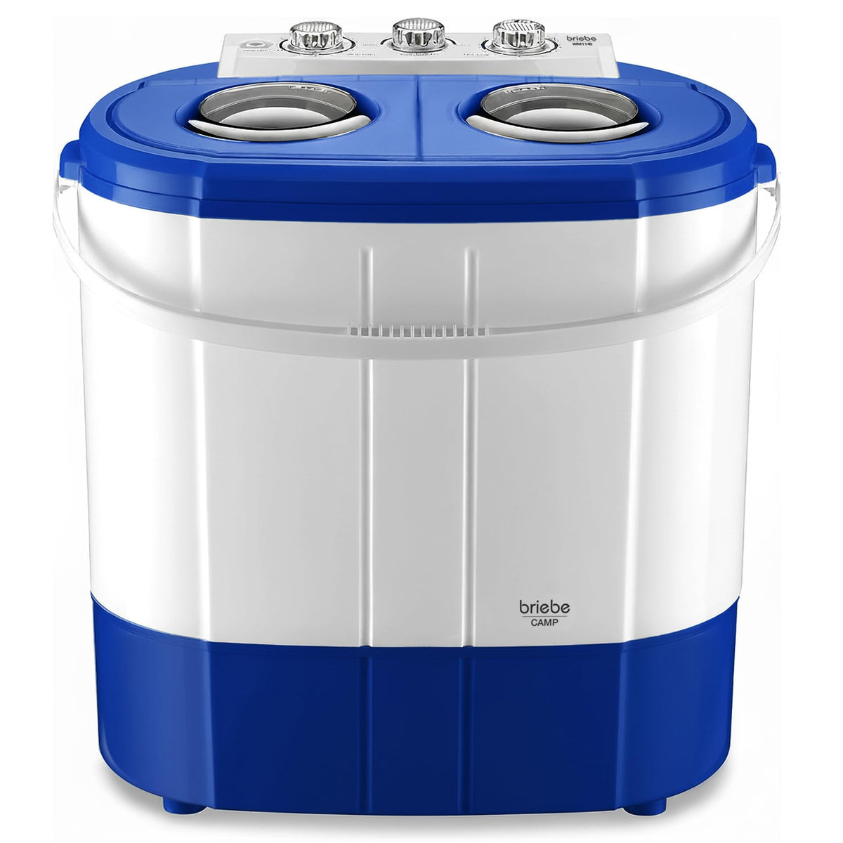 Mini Lavadora briebe Camp Portátil Camping con Centrifugado 3Kg Blanco/Azul