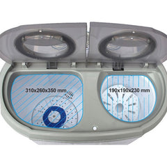 Mini Lavadora briebe Camp Portátil Camping con Centrifugado 3Kg Blanco/Gris